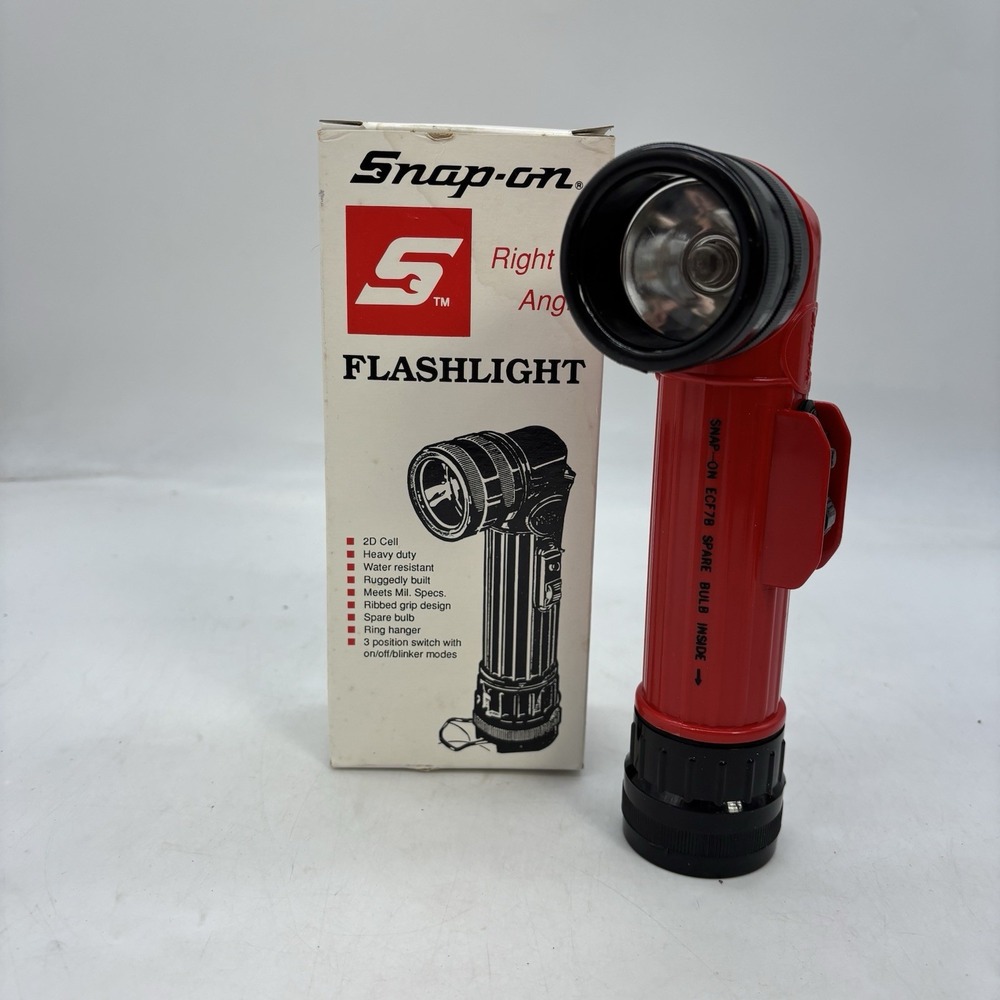 Vintage Snap-On Anglehead Flashlight ECF7B Tested Working Brand NEW